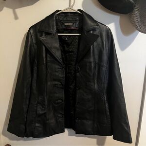 Wilsons Leather Black Blazer Jacket